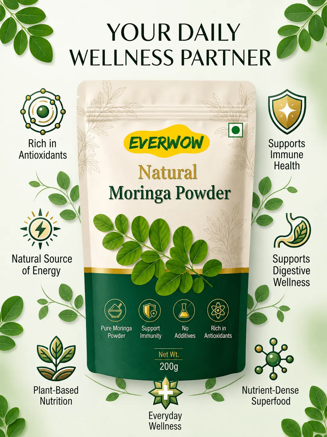 everwow moringa leaf powder no additives everwow moringa leaf powder no additives